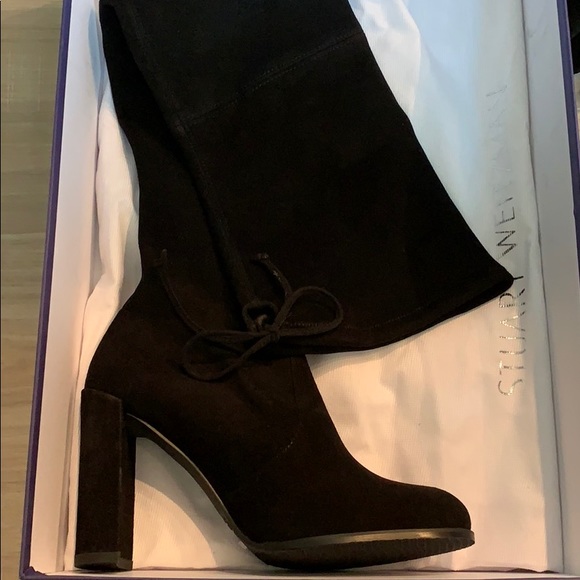Stuart Weitzman black suede hiline boots - Picture 4 of 5